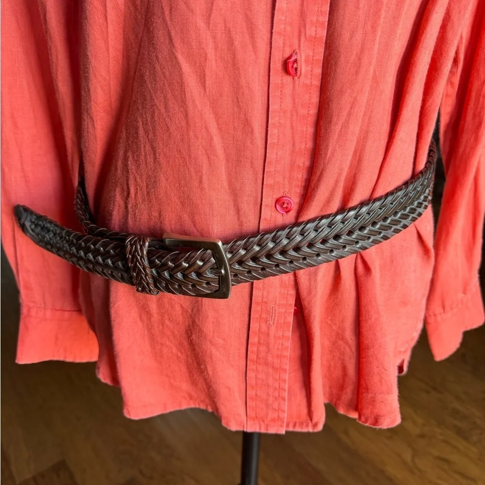 Brown Faux‎ Leather Braided Western Belt